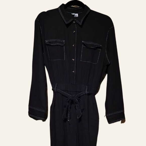 Princess Polly Pants - PRINCESS POLLY Utility button down black jumpsuit